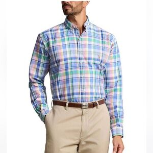 POLO RALPH LAUREN
Button-Down Collar Logo-Embroidered Checked Cotton shirt